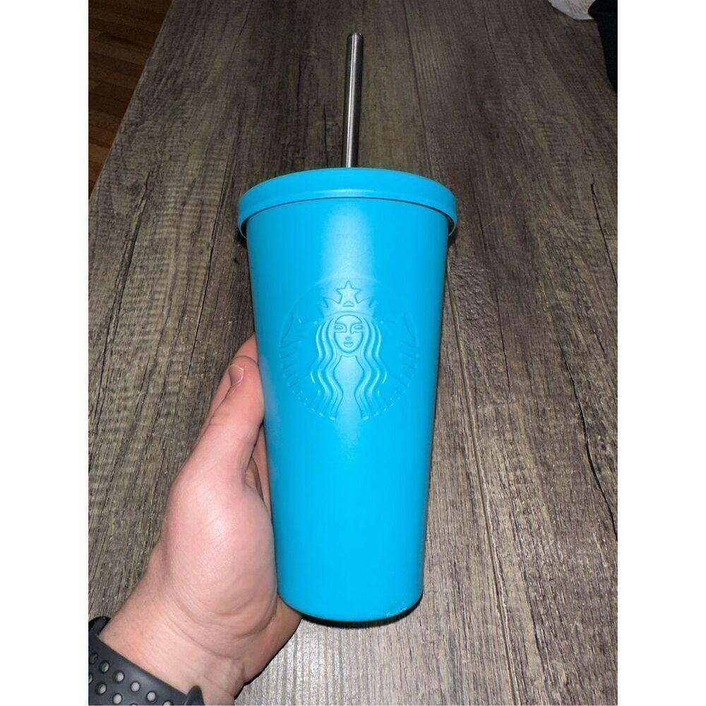 Starbucks Store Aqua (Light Blue) Stainless Steel Cold Cup - 16 oz